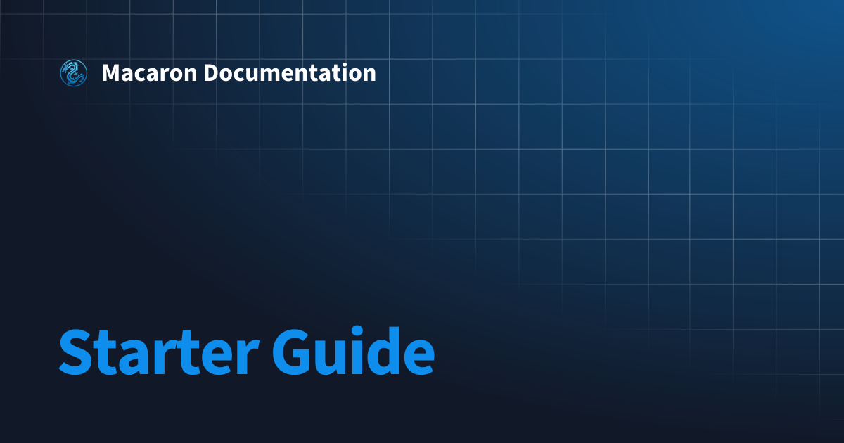 Starter Guide | Macaron Documentation